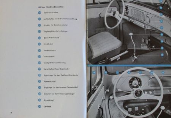 Volkswagen Käfer Limousine Cabriolet 1955 Betriebsanleitung (9063)